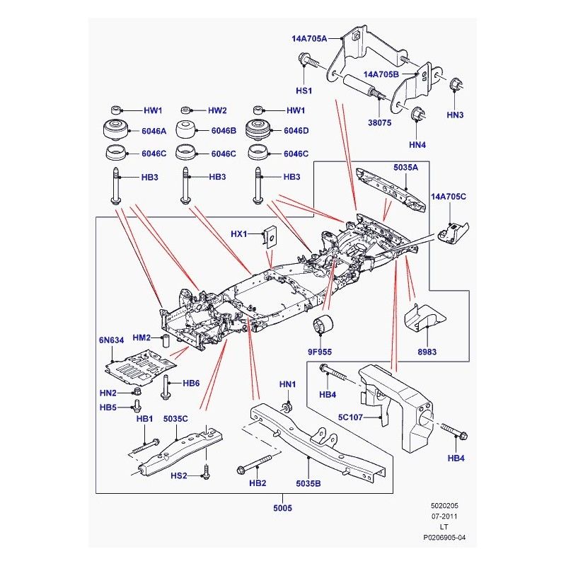 Şaşe Bağlantı Takoz Vidası-Kyg500015-/Range Rover Sport