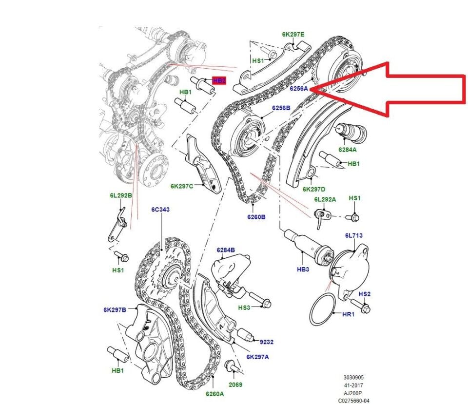 Eksantrik Mili Dişlisi (Egzoz)-Lr091760 E-Lr142281-Jde38703 (Jaguar)-Jde41018 (Jaguar)-2.0 Benzinli/Range Rover Sport