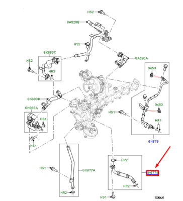 Turbo Yağ Geri Dönüş Hortumu-LR125347-JDE40804 (JAGUAR)-Range Rover New