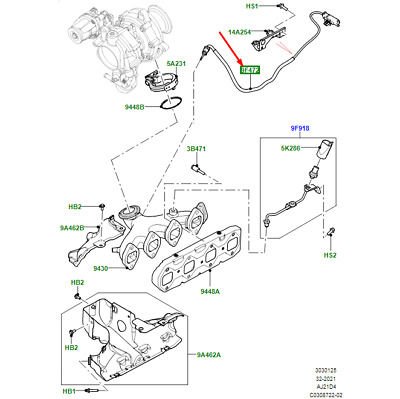 Egzoz Gaz Okuyucu Sensörü-Lr141393-Range Rover Range Rover Velar