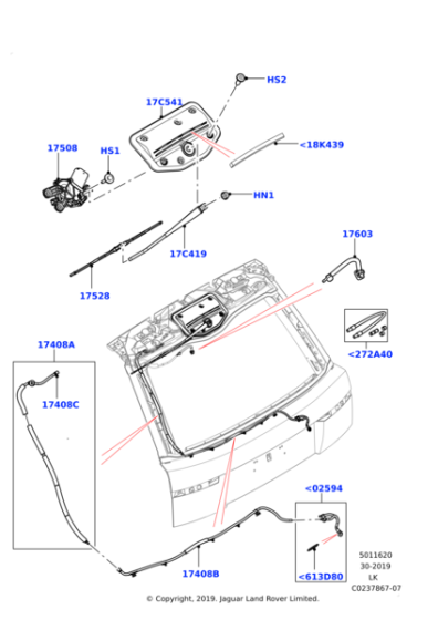 Silgi Süpürgesi Arka 5.Kapı-Lr070691 E-/Range Rover New
