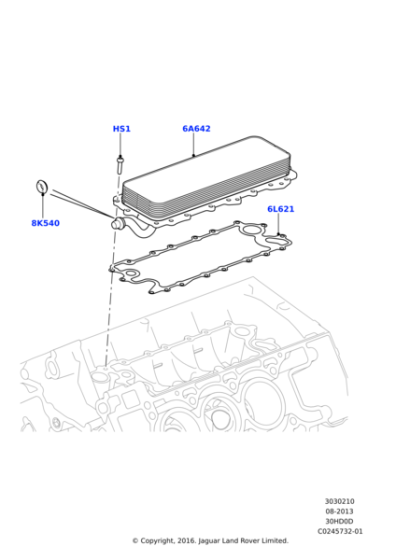 Motor Yağ Soğutucu Radyatörü ( Contasız )-Lr010754 B-Aj811959 (Jaguar)-5.0 -3.0 Benzinli/Range Rover Sport-Range Rover New