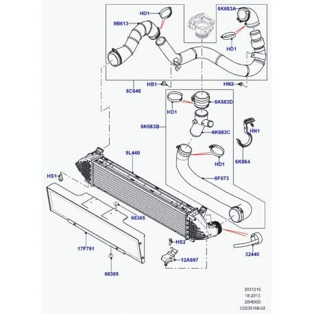 İntercool Hortumu-Lr038316-Lr024303-/Range Rover Evoque