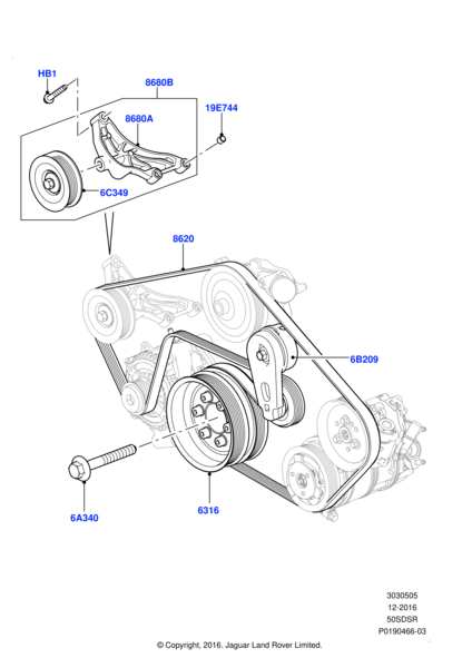 Vantilatör Kayışı-Lr064185 K-Lr011345-5.0 Benzinli/Range Rover Sport