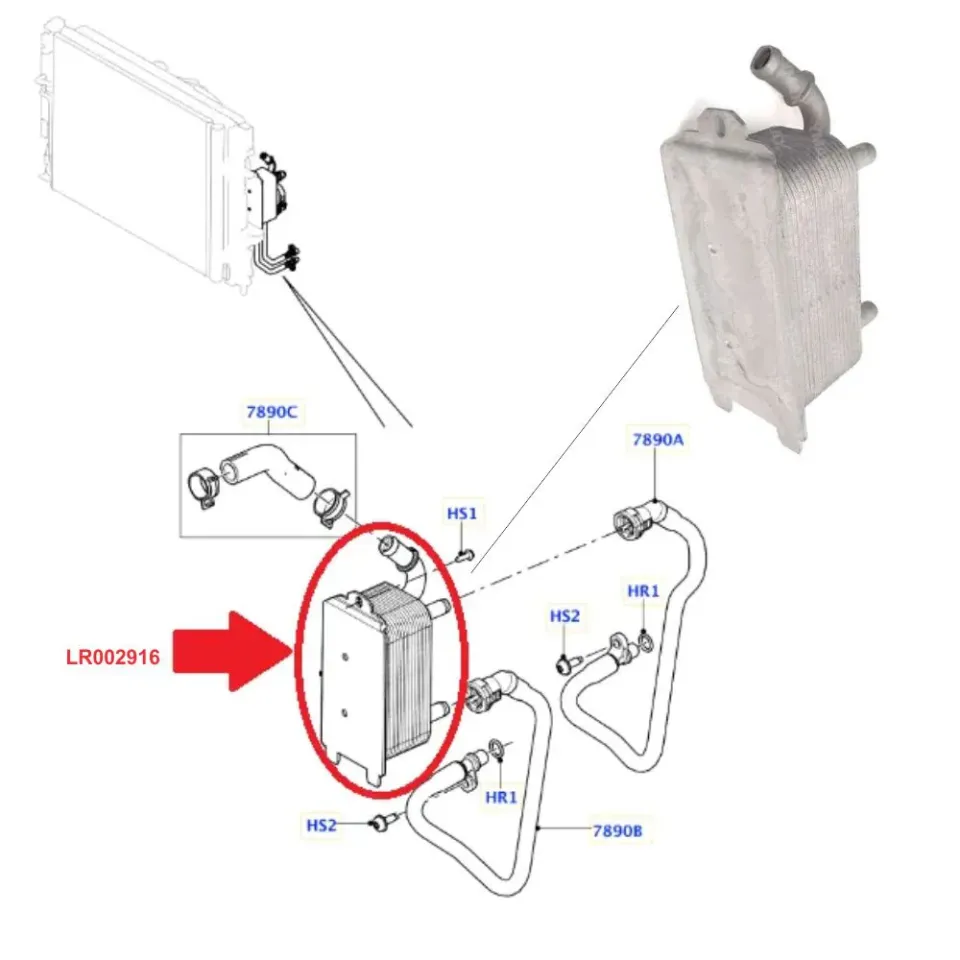Şanzıman Yağ Soğutucu Radyatörü-Lr002916 F.-C2S50636 (Jaguar)-2.0 -2.2/Range Rover Evoque-Freelander 2