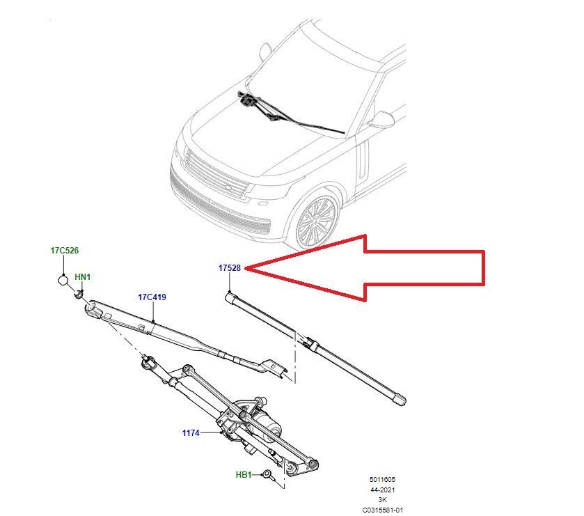 Ön Silecek Süpürgesi Sağ-Lr157017-Range Rover Sport