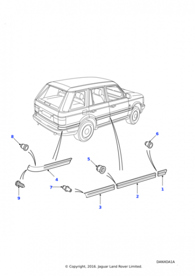 Yan Çıta Sol (Arka Kapı Üzerindeki)-Awr1077-4.6/Range Rover New