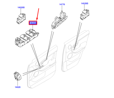 Cam Açma Anahtar Seti Sol Ön (3 Kapı)-Lr025909-/Range Rover Evoque