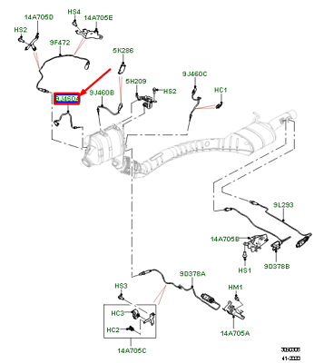 Egzoz Gazı Sıcaklık Sensörü Ön-Lr180808-Lr125270-T4A37410 (Jaguar)-T4A50352 (Jaguar)-Range Rover New