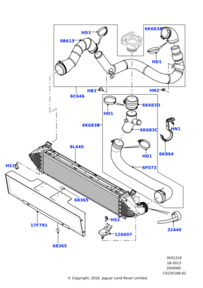 İntercooler Hortumu-Lr024517 E-2.0 Si4/Range Rover Evoque