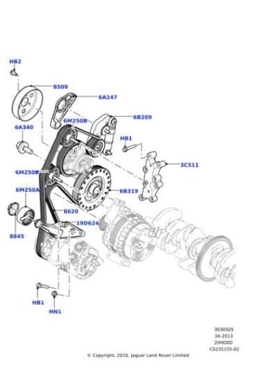 V.Kayış Gergi Bilyası Üst-Lr028878 A-C2P23965 (Jaguar)-Range Rover Evoque