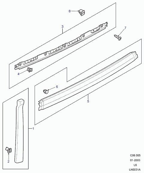 Klips Bagaj Üst Plastik-Dyc101470-/Freelander 1