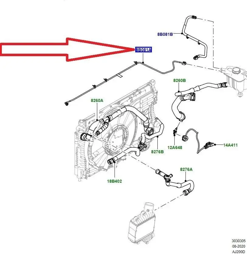 Genleşme Tank Hortumu (ÜST İNCE)-LR128178 İ-Range Rover New-Range Rover Sport
