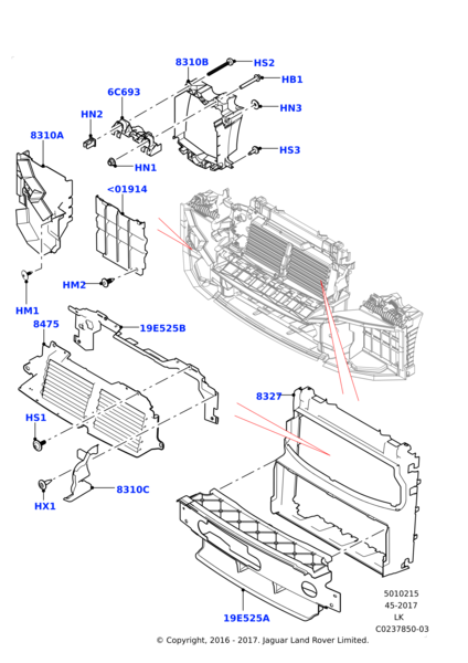 İntercool Davlumbazı Sol ( Arka )-Lr034578 E-Lr124851-/Range Rover Sport