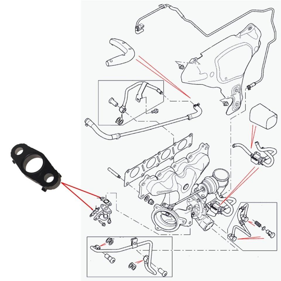 Turbo Yağ Contası-Lr032083 E..-Jde28209 (Jaguar)-2.0 Benzinli/Range Rover Evoque-Freelander 2