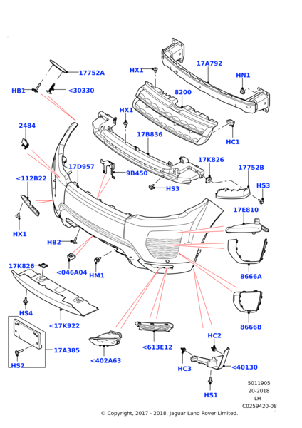 Ön Tampon Alt Kaplama ( Siyah )-Lr071794 R-Lr110342-/Range Rover Evoque