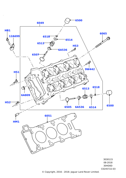 Silindir Kapak Contası Sağ-Lr041640-Lr105300-3.0/Range Rover Sport - 61-10739-00