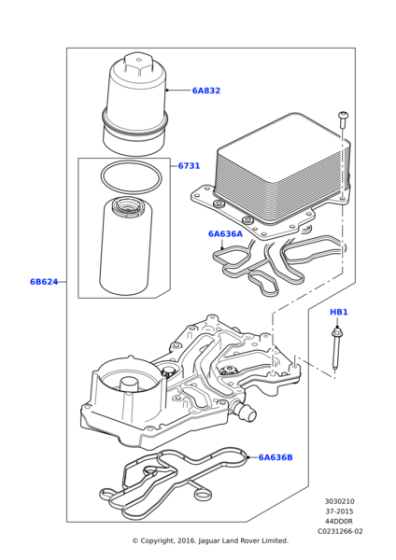 Yağ Soğutucu Komple ( Motor )-Lr022895-Lr113200-4.4 Dizel/Range Rover Sport-Range Rover New 2