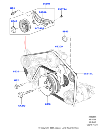 V Kayış Gergi Bilyası Komple-Lr071035 E-Lr035546-Lr010756-C2D45642-C2D21150-C2P12811 (Jaguar)-5.0 Benzinli/Range Rover Sport