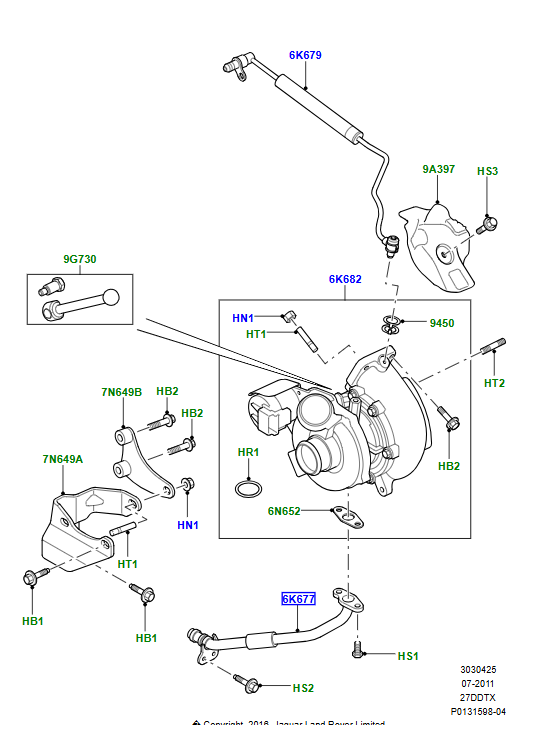 Turbo Yağ Borusu-Lr004696-1331364-2.7/Range Rover Sport