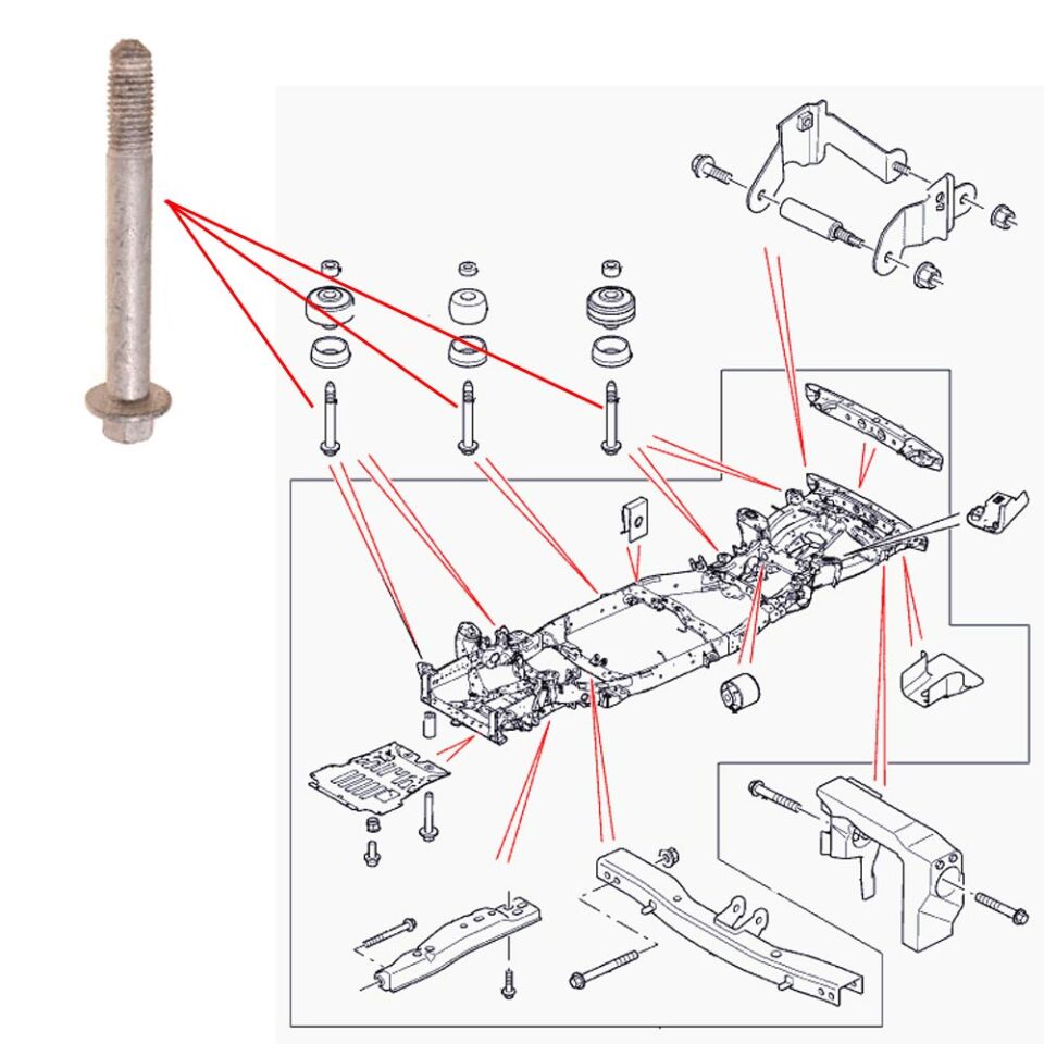 Şaşe Bağlantı Takoz Vidası-Kyg500015 G-/Range Rover Sport