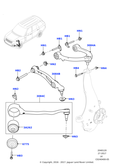 Alt Rotilli Kol Burcu Ön-Lr084108 G-Lr100072-Lr133900-Lr148836-Lr174897-/Range Rover Sport-Range Rover New