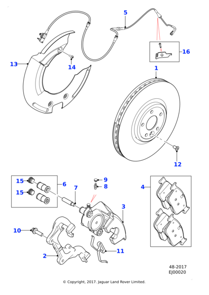 Balata İkaz Kablosu Arka-T2H2091 A-/Jaguar