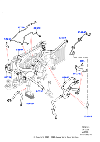 Radyatör Üst Hortumu-Lr091857 E-T4A2960 (Jaguar)-2.0/Range Rover Range Rover Velar