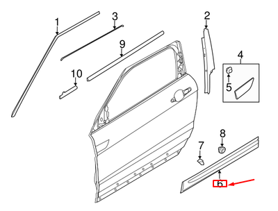 Kapı Alt Bakaliti Ön Sol-LR094271-Lr027268-Lr033637-Lr038573-Lr044665-Lr078438-Range Rover Evoque