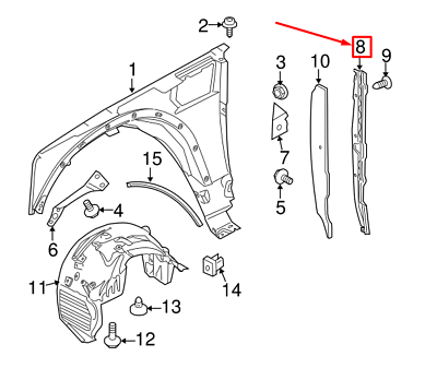 Ön Çamurluk Bağlantı Ayağı Sol (Arka)-Lr016861-Asg790032-Lr015044-/Range Rover Sport