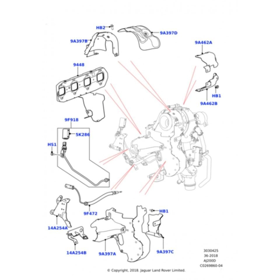 Turbo Gaz Sıcaklık Sensörü ( Sarı Renk )-Lr082481-Jde39469 (Jaguar)-2.0 Dizel/Range Rover Sport