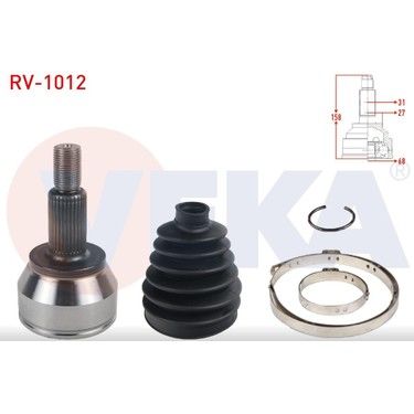 Ön Aks Kafası ( R-L )-Lr025067 V-Lr124673-J9C7756 (Jaguar)-J9C18071 (Jaguar)-/Range Rover Evoque
