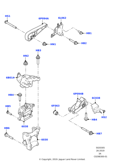 Motor Takozu Sağ Üst-LR114069 H-J9C10917 (JAGUAR)---R.R.EVOQUE-D.SPORT