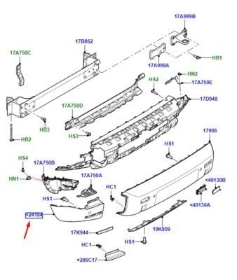 Arka Tampon Köşesi Sağ ( Sensör Delikli )-LR129736-New Defender