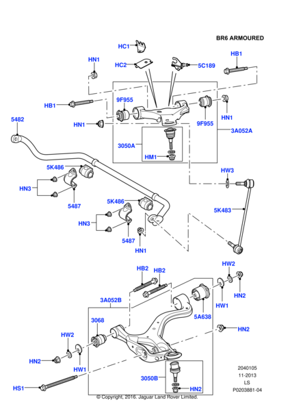 Ön Alt Tabla Ön Burcu (Küçük)-Rbx500432 C-Lr017011-Lr055288-Lr028248-Lr028252/Range Rover Sport-Discovery 3-4