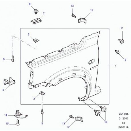 Çamurluk Braketi Ön Sağ-Asu490021-/Freelander 1