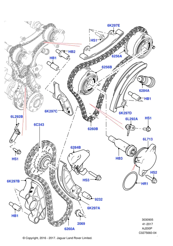 Eksantrik Zincir Gergisi Alt-Lr093825 E-Lr123811-Jde39442 (Jaguar)-Jde40473 (Jaguar)-2.0 Benzinli/Range Rover Evoque