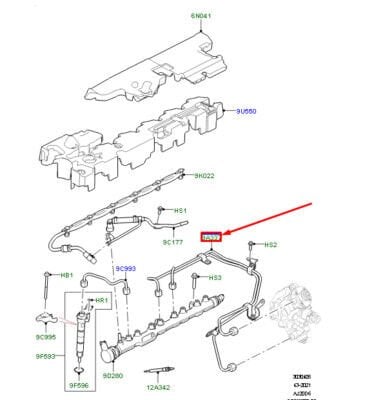 Rail Kütük Yakıt Borusu-LR125515-JDE40830 (JAGUAR)-Range Rover Sport