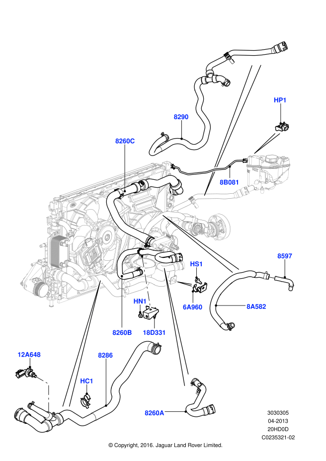 Radyatör Üst Hortumu-Lr032347 A.-Lr094509-2.0 Benzinli/Range Rover Evoque-Freelander 2
