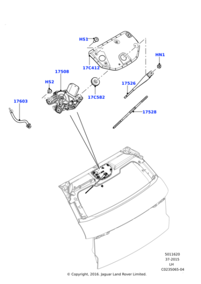 Arka Silecek Kolu-Lr043869-Lr038798-Lr025121-/Range Rover Evoque