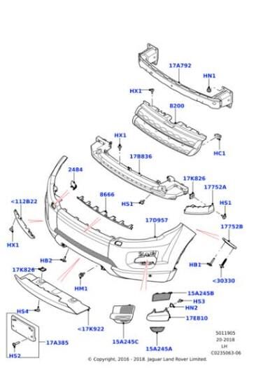 Tampon İç Demiri Ön-Lr055992 H-Lr026497-Lr078487-Lr044571-Lr053187-Lr053188-/Range Rover Evoque