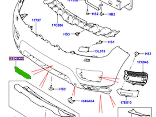 Tampon Deflektör Ön-Lr049653-/Range Rover Sport