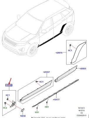 Çamurluk Kaplaması Ön Sol-LR137460 R-LR125435-Range Rover Evoque