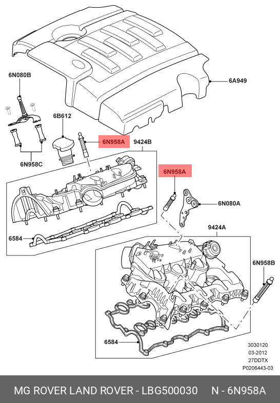 Motor Üst Muhafaza Ayağı-Lbg500030-/Range Rover New