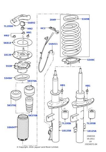 Helezon Yayı Arka (R-L)-LR034087 J-LR034088-LR034085-LR031997-LR031996-LR031994-LR029247-LR024498-R.R.EVOQUE