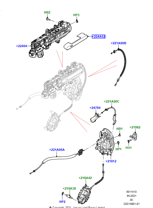 Kapı Kolu Kapağı Ön-Arka Sağ -LR174760-LR168006-Range Rover New