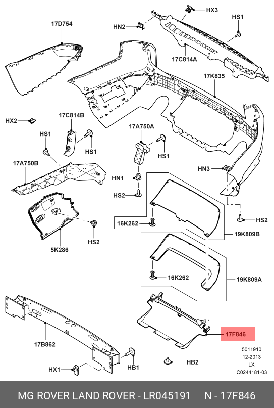 Arka Tampon Çeki Kapağı-Lr045191-Lr045190-Lr052990-/Range Rover Sport