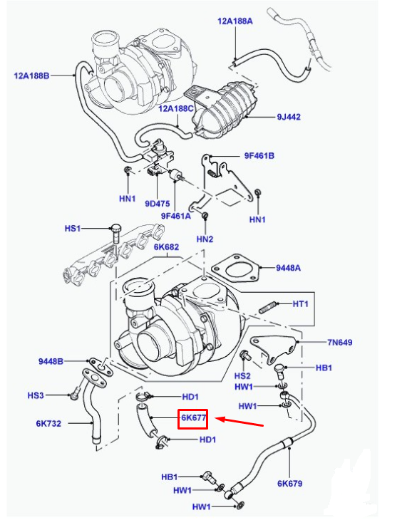 Turbo Yağ Çıkış Hortumu-Pnh000080-3.0/Range Rover New 2
