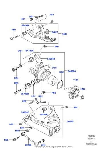 Taşıyıcı Alt Burcu Arka-Lr032644 T-Rbk500220-Rbk500012-Rbk500014-Rbk000042-/Range Rover New 2-Range Rover Sport