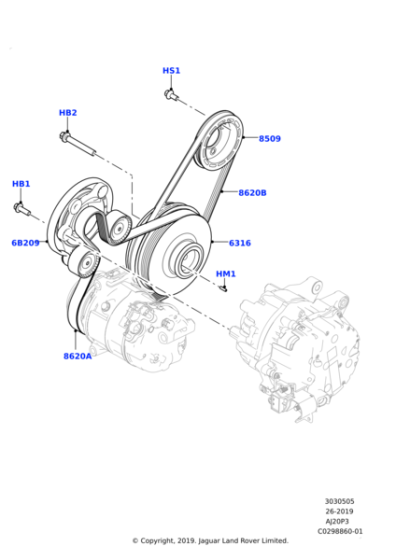 Vantilatör Kayışı-Lr125406 D-1.5 Benzinli/Range Rover Evoque